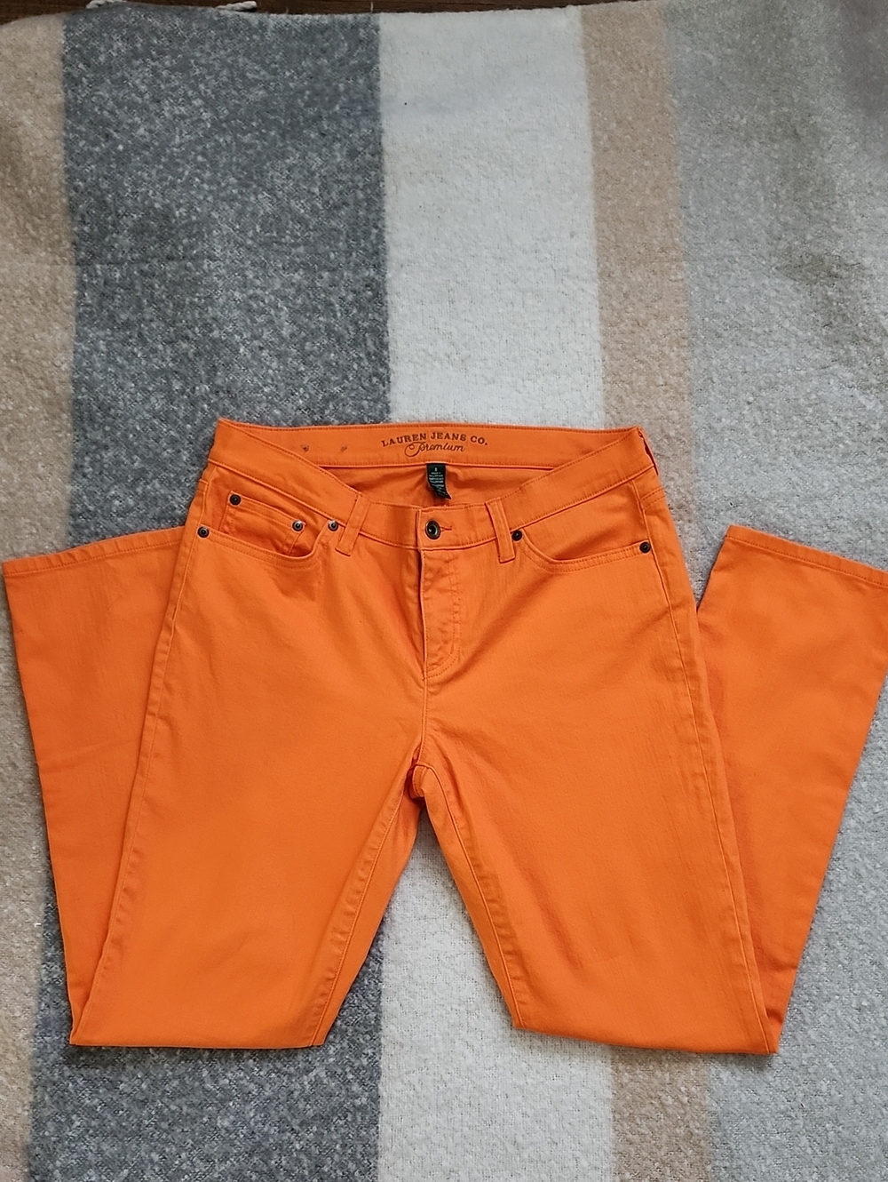 Lauren Jeans Co. Ralph Lauren Women’s Modern Straight Jeans Orange Sz 8